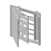 Шкаф e.mbox.stand.w.f1.04.z металлический, под 1-ф. счетчик, 4 мод. встраиваемой с замком Enext s0100002