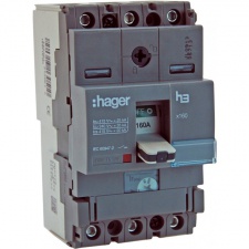 Автоматичний вимикач Hager x160, In=125А, 3п, 25kA, Трег./Мфікс.