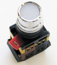 Кнопка ABLF-22 прозрачный d22мм неон/240В 1з+1р ИЭК