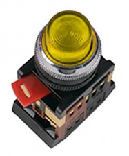Кнопка ABLFP-22 желтый d22мм неон/240В 1з+1р ИЭК