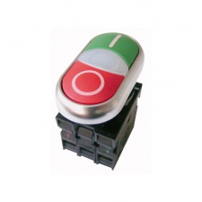 Двойная кнопка Eaton M22-DDL-GR-X1/X0/K11/230-W