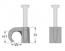 Скобы с гвоздями Haupa для крепления круглых кабелей 22-26 серый