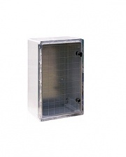 Шкаф ударопрочный из АБС-пластик e.plbox.400.600.200.3f.20m.tr, 400х600х200мм, IP65 с прозрачными дверцами, панелью под 3 - фазный счетчик и 20 модулей Enext