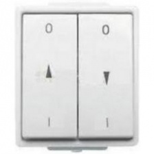 Выключатель 2-клавишный типа "Контактор" жалюзи белый HERMETICA (б / винт) 10А / 230В