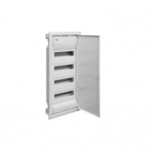 Щит встраиваемый Nedbox – со скругленной дверью белой RAL 9003 – 4 рейки – 48+8 модулей, автозажимные N и PE клеммы, Legrand