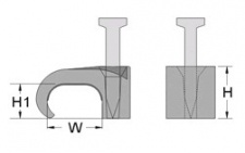Скобы с гвоздями Haupa для крепления плоских кабелей 9x18 серый