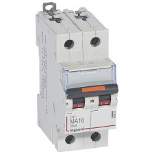 Автоматический выключатель DX³ – 25 кА – тип характеристики MA – 2П – 230/400 В~ – 16 А – 2 модуля, Legrand