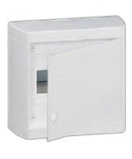 Накладной распределительный щит Nedbox – с белой дверью – 1 рейка×8 модулей, Legrand