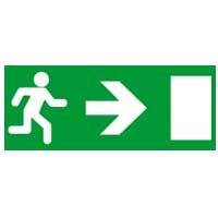 Информационная табличка – для автономных эвакуационных светильников – дверь на выход направо – 310×112 мм, Legrand