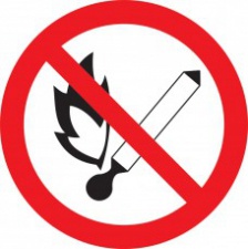 Знак  Ф180мм "Запрещается пользоваться открытым огнем и курить"